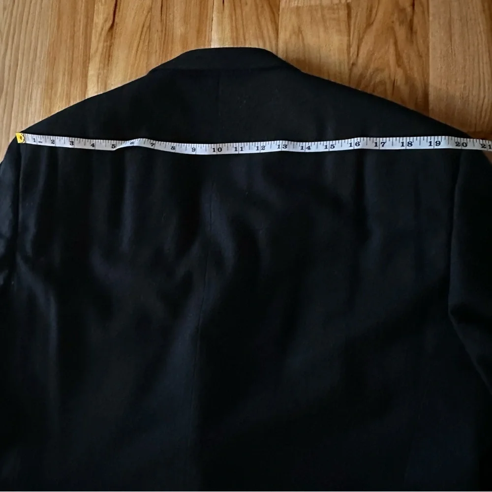 Bill Blass Blazer Men's 44L Black Single Breasted 3 Button 100% Cashmere